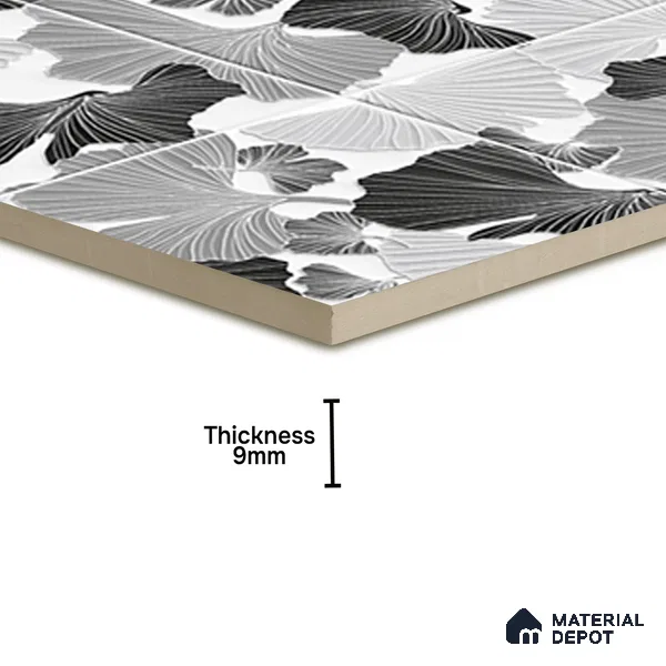Floral Wall Tile TL 07244 Florina 1001 1 ft x 1 ft Ceramic Glossy Finish - 9 mm  | 2 mm Spacer is Mandatory | Please Expect a Slight Variation of Pattern (Sample)